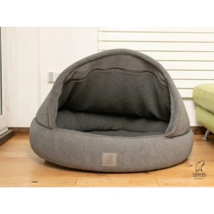Grey Deluxe Cocoon Luxury Cave Dog Bed