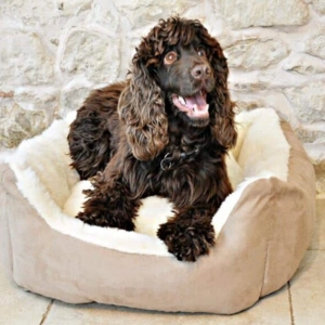 Luxury Cosy Merino Wool Bolster Dog Bed